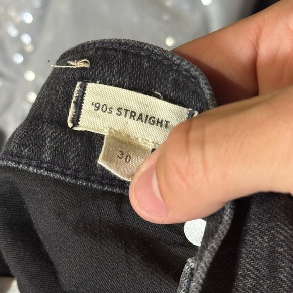 Madewell The ‘90s Straight Leg Jeans Black Size 30 High Rise Denim - Picture 8 of 9